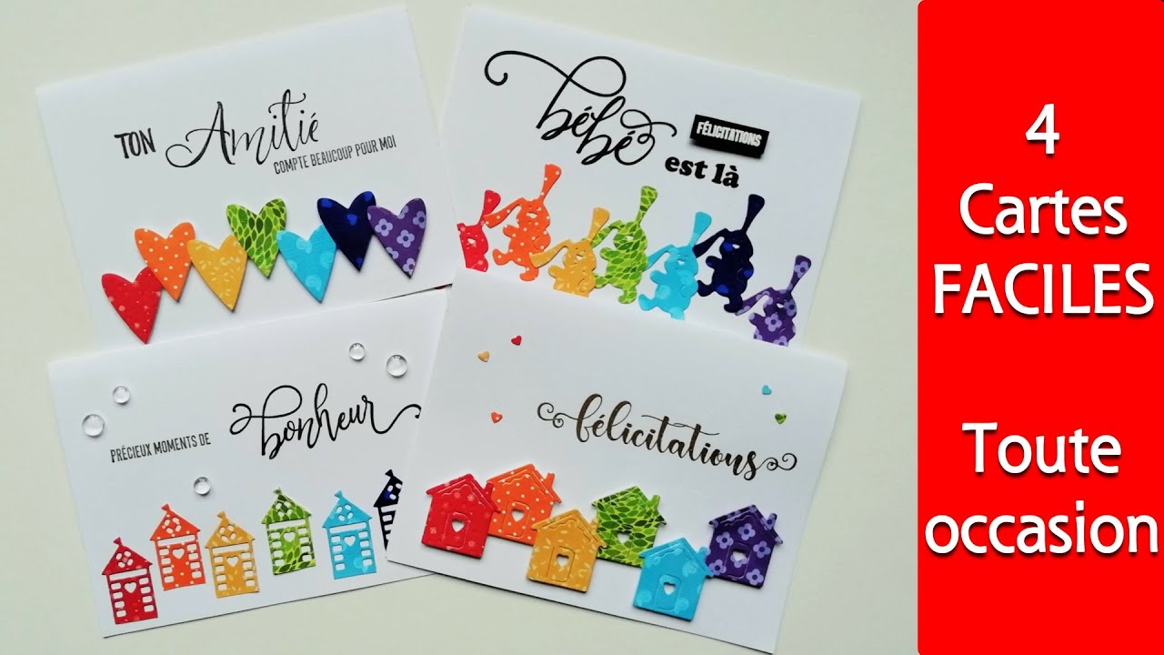 Tutol Carte : 4 Cartes Arc en ciel - Toute Occasion!