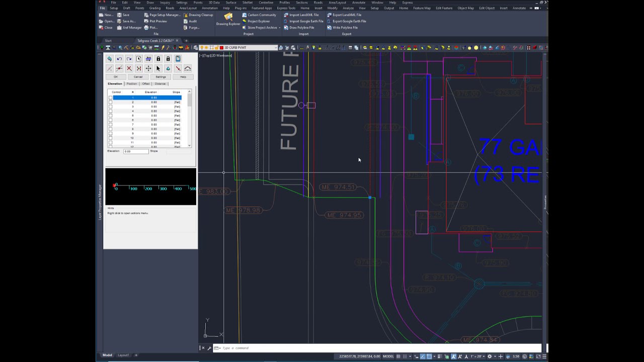 Elevate 3D Lines In Carlson
