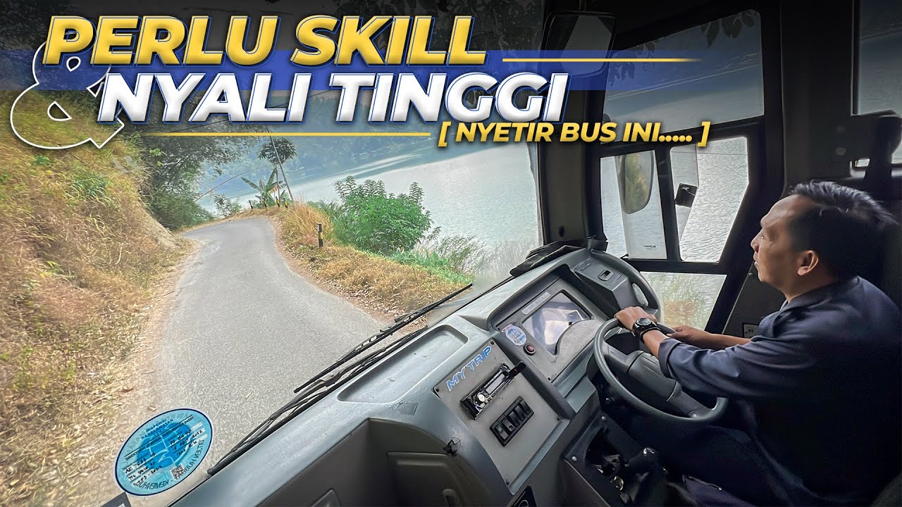KIRI TEBING KANAN DANAU ‼️ Jalur Sempit Yang Dilewati Bus DAMRI Perintis Ponorogo Ngebel