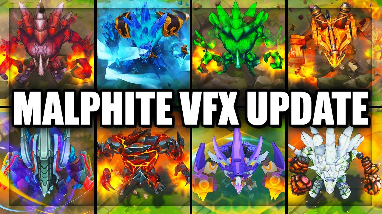 All Malphite Skins NEW Visual Effects (VFX) Update 2019 - League of Legends