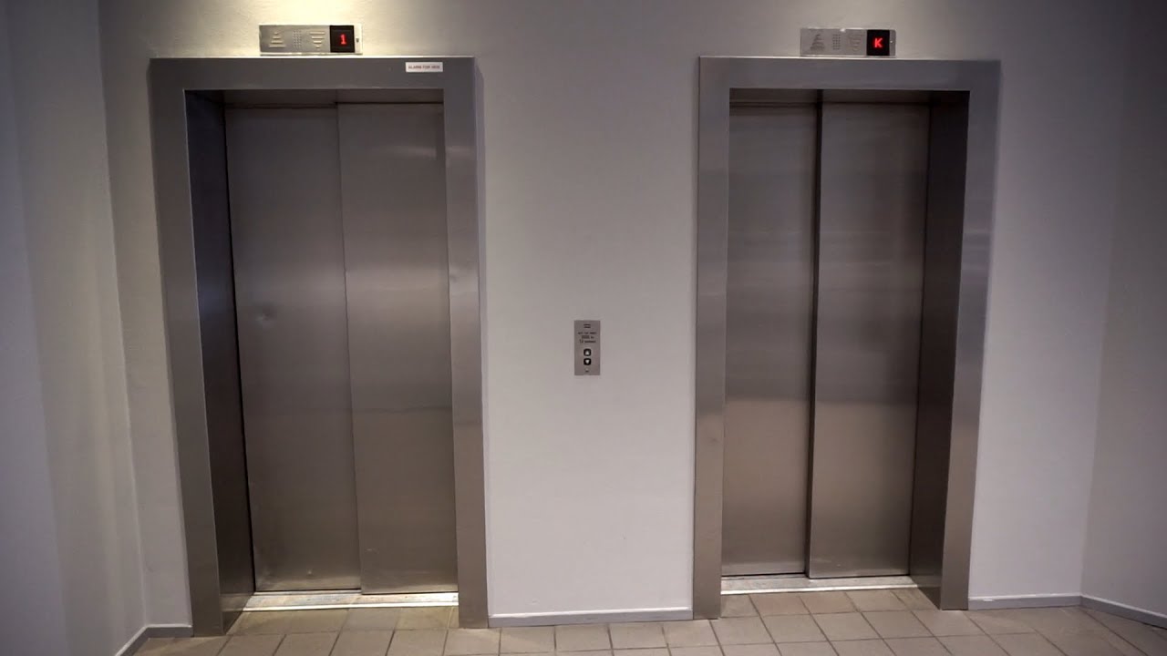 Nice motor! 8x 1991 KONE bottom-drive traction elevators @ Ullevaal Stadion, Oslo, Norway