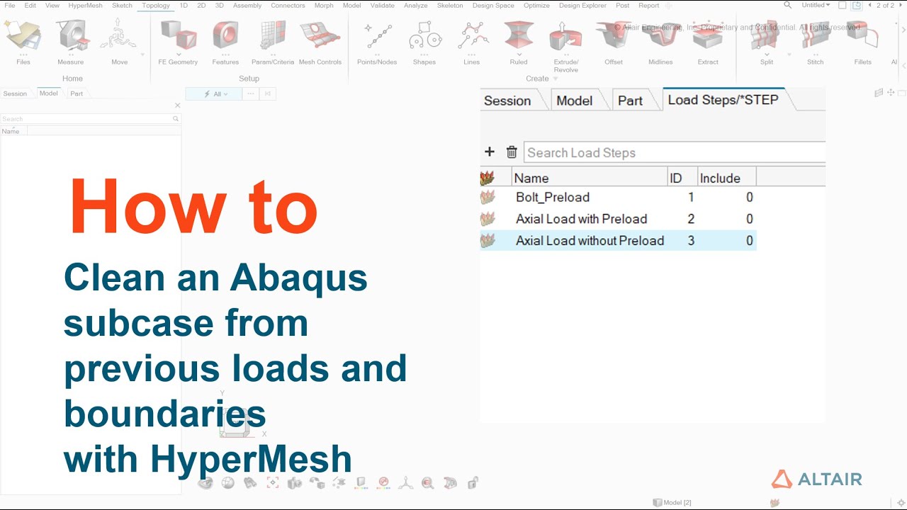 How to clean an Abaqus subcase form previous loads and boundaries with HyperMesh