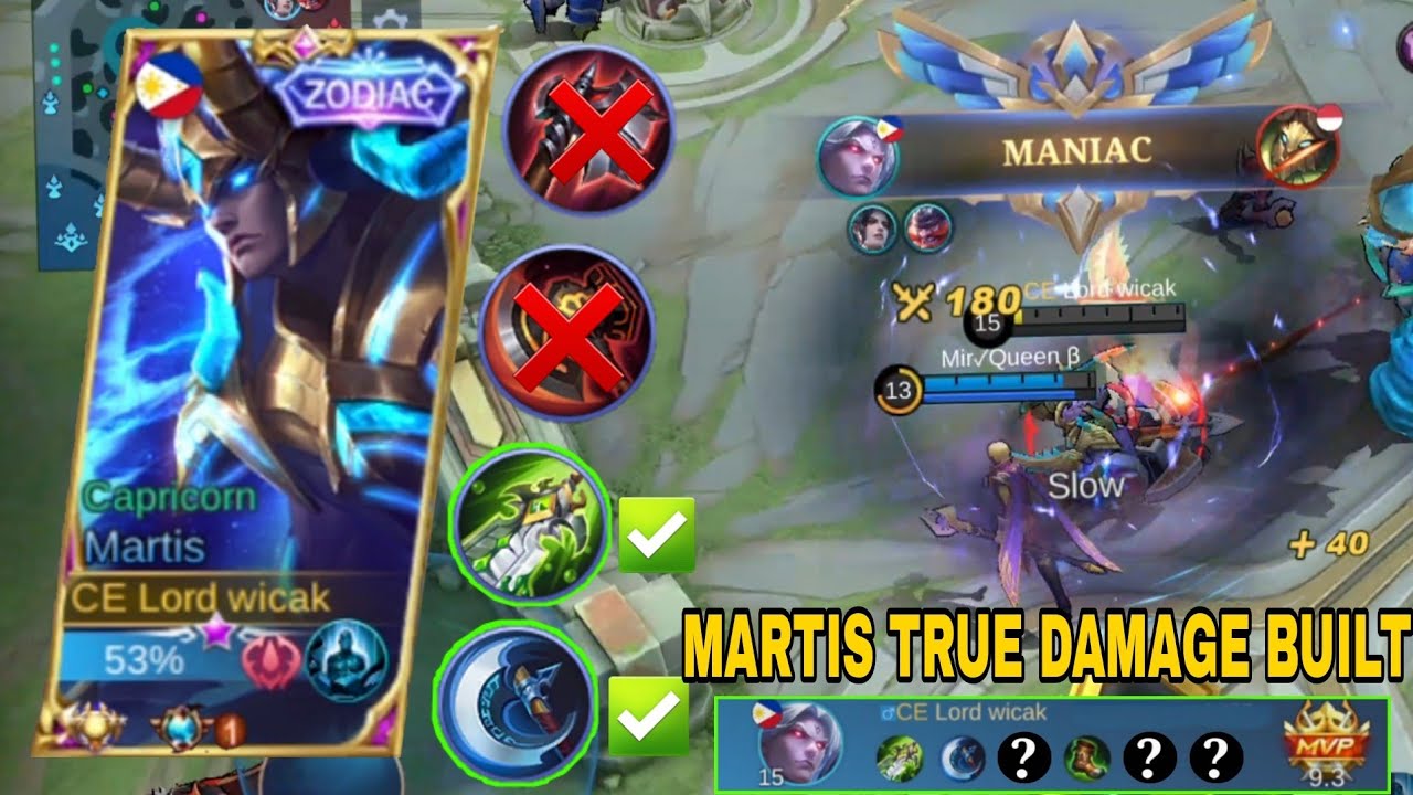 MARTIS BURST DAMAGE || MARTIS TRUE PASSIVE DAMAGE, MARTIS BEST BUILT 2022 | GLOBAL TOP MARTIS TRICKS