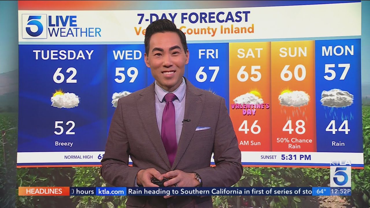 Rain heads to Southern California