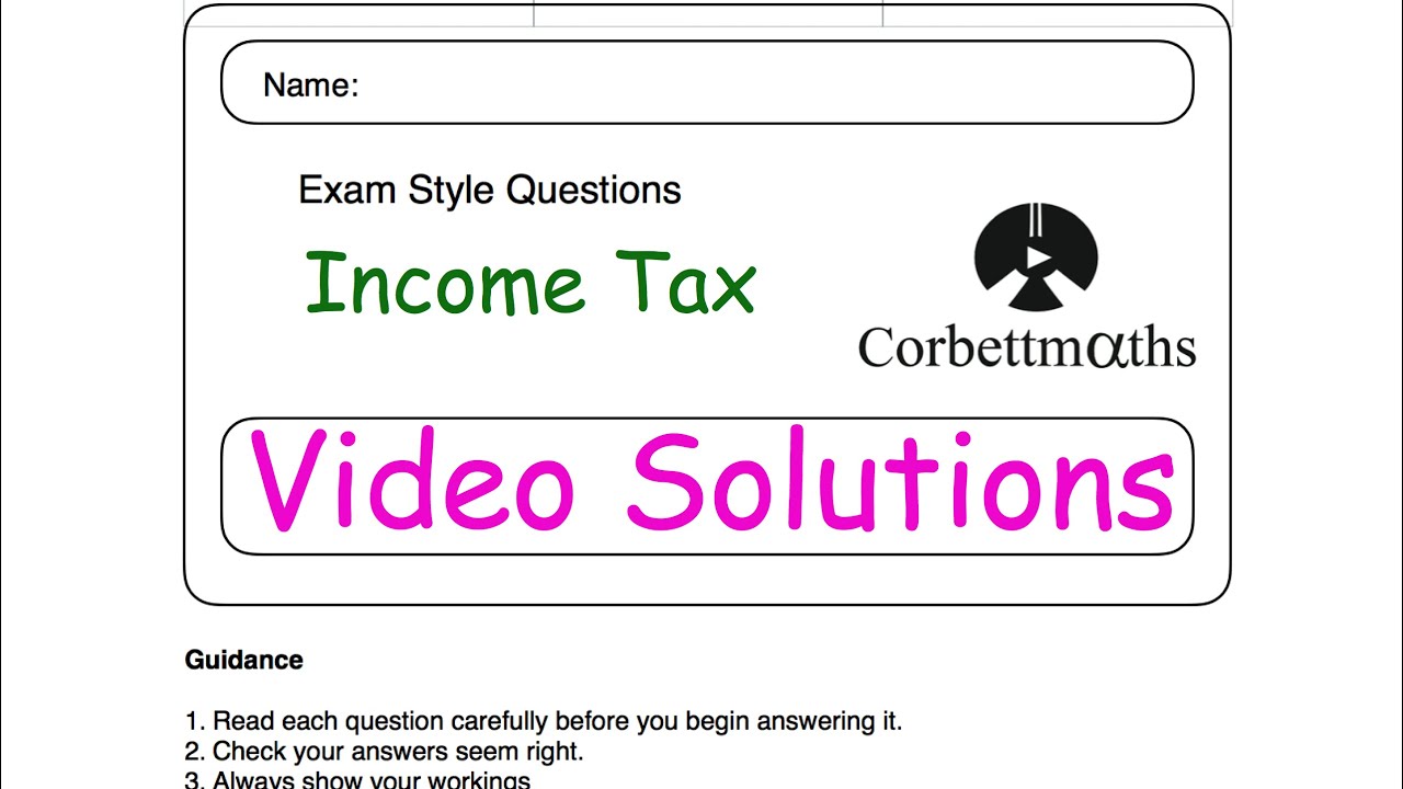 Income Tax Answers - Corbettmaths