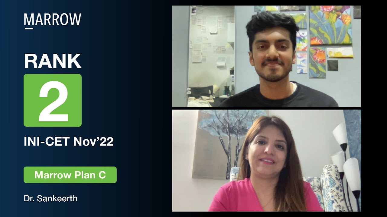 Rank 2, INI-CET Dr Sankeerth on his fav subject and how he used Marrow Plan C as his primary source