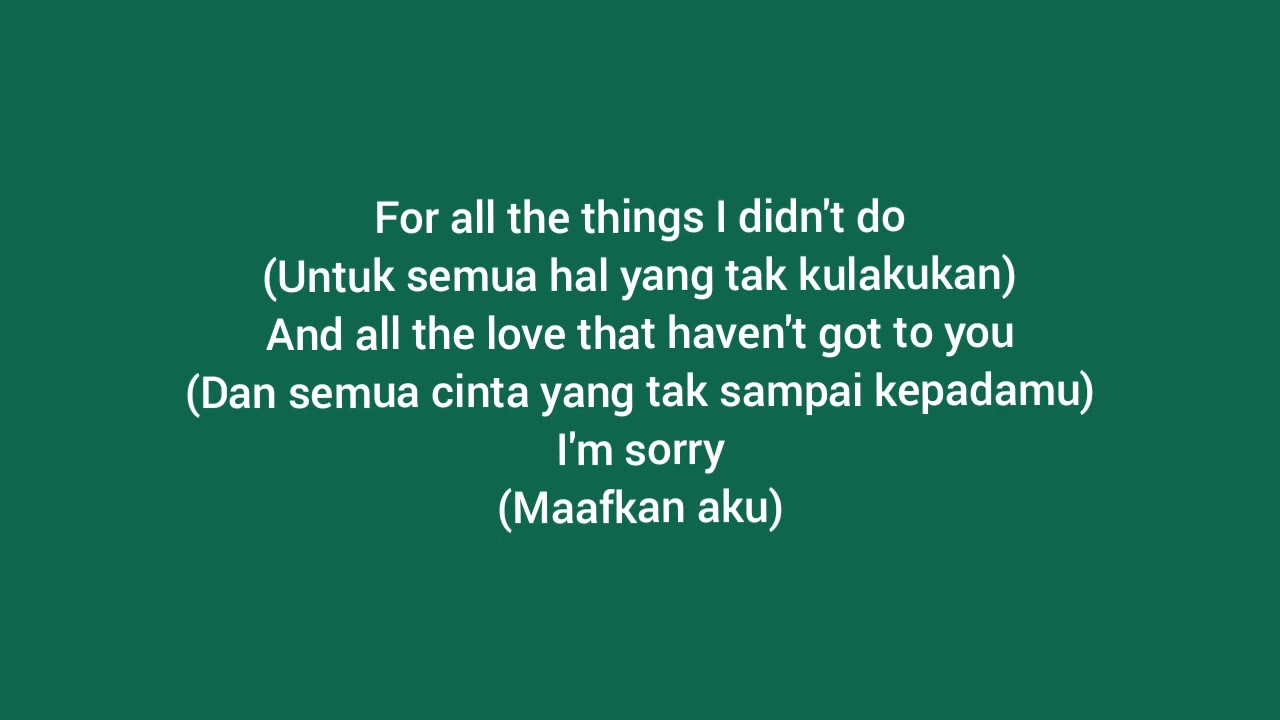 Pamungkas - Sorry (Lirik dan Terjemahan)