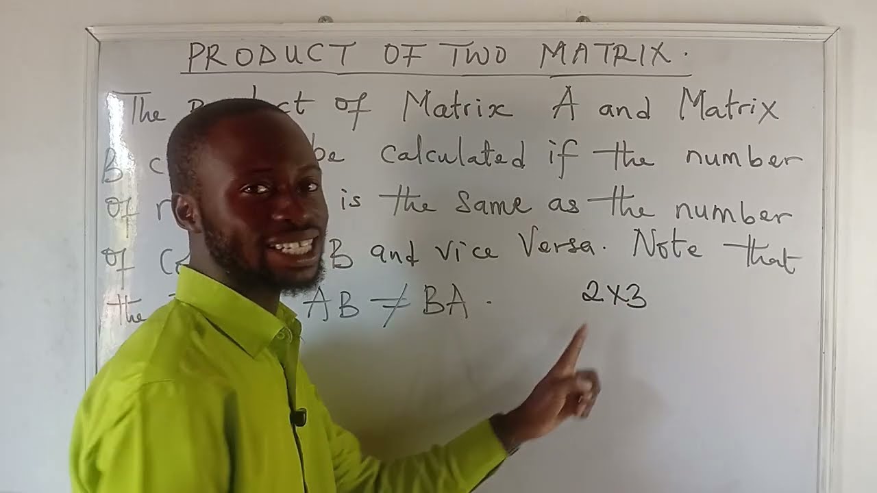 Product of Two Matrices Explained Step by Step