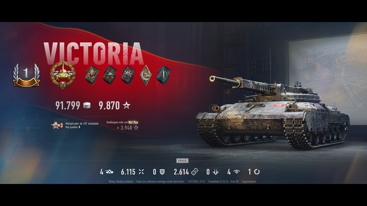 🚩World of Tanks🚩🚕Ares 90 🗺️Minas 🚨6115 - DMG / 4 - Kills 🍅Tomatik Clan🍅