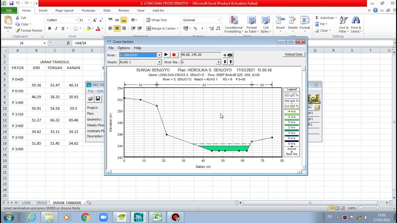 LATIHAN HEC RAS (LANJUTAN) : INPUT DATA DEBIT BANJIR DAN KEMIRINGAN SUNGAI / SLOPE (STEADY FLOW)