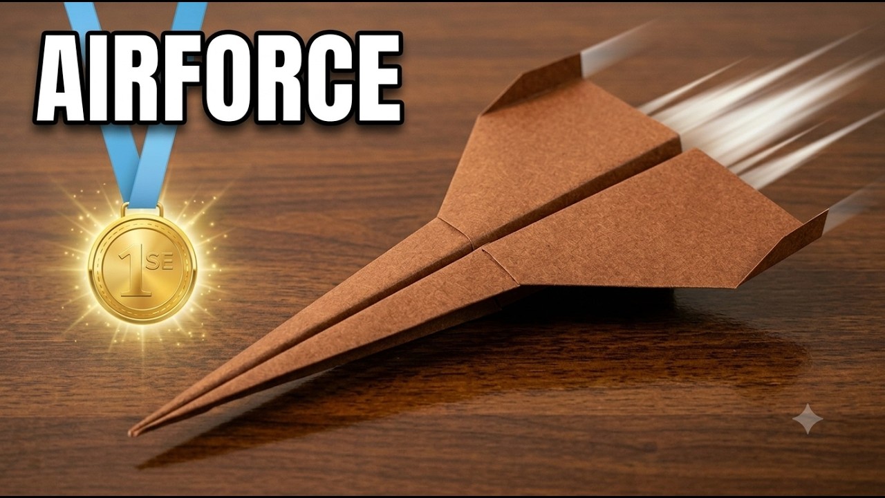How to Make an Origami AirForce Paper Airplane That Flies Far | Easy Tutorial