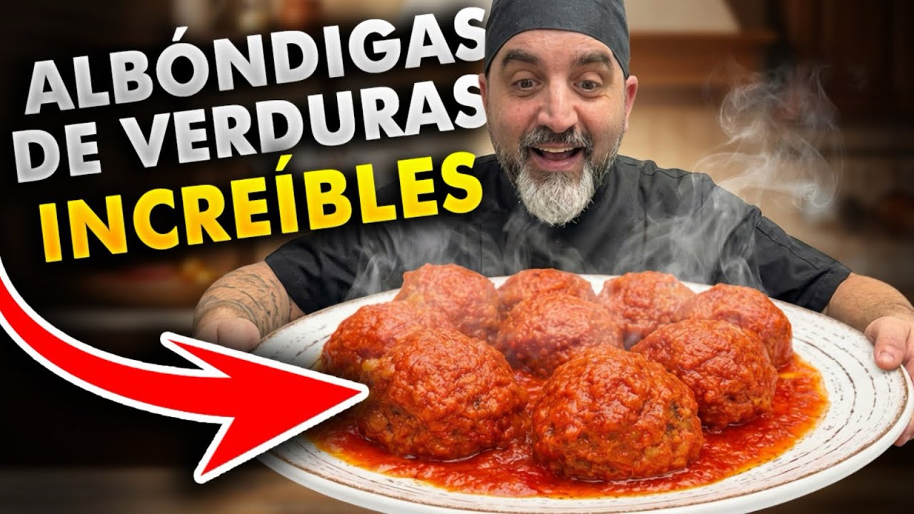 Estas albóndigas con tomate NO llevan carne… y están brutales 🤯🍅