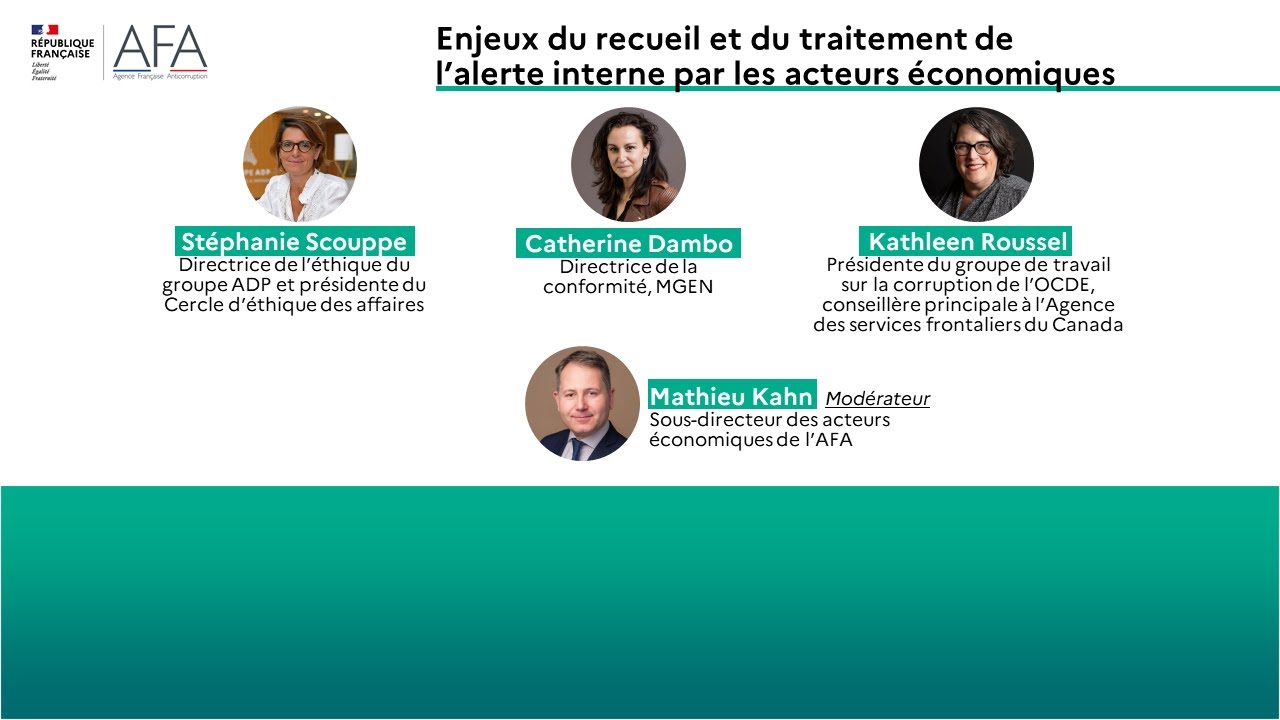 Enjeux du recueil et du traitement de l'alerte interne par les acteurs économiques - Colloque