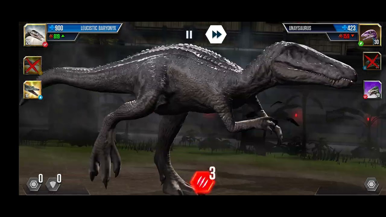 Battle Stage 56 with Leucistic Baryonyx - Jurassic World: The Game