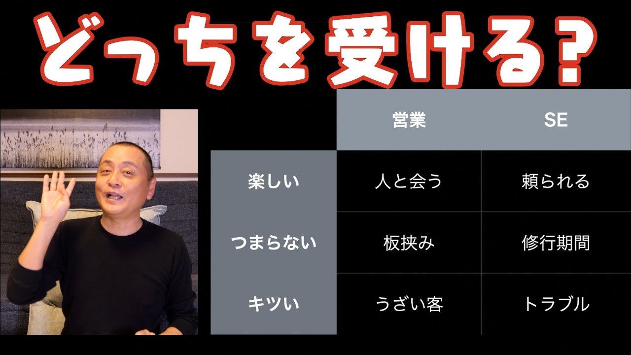 文系就活生は「営業」と「SE」どっちが良いか？
