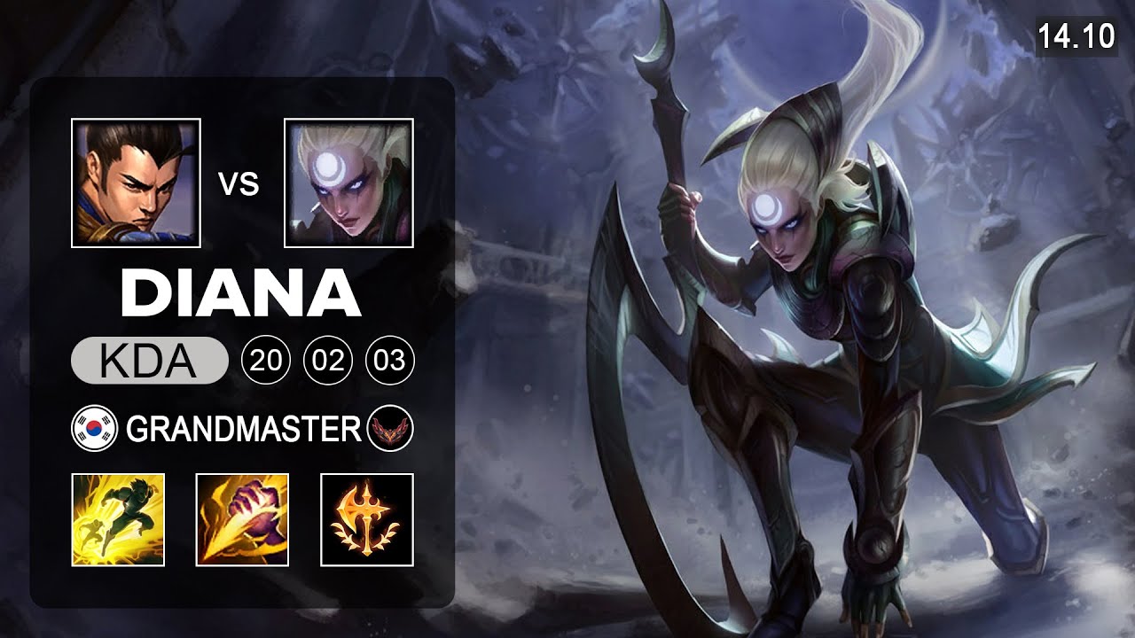 Diana vs XinZHao Jungle - KR Grandmaster - Patch 14.10 Season 14