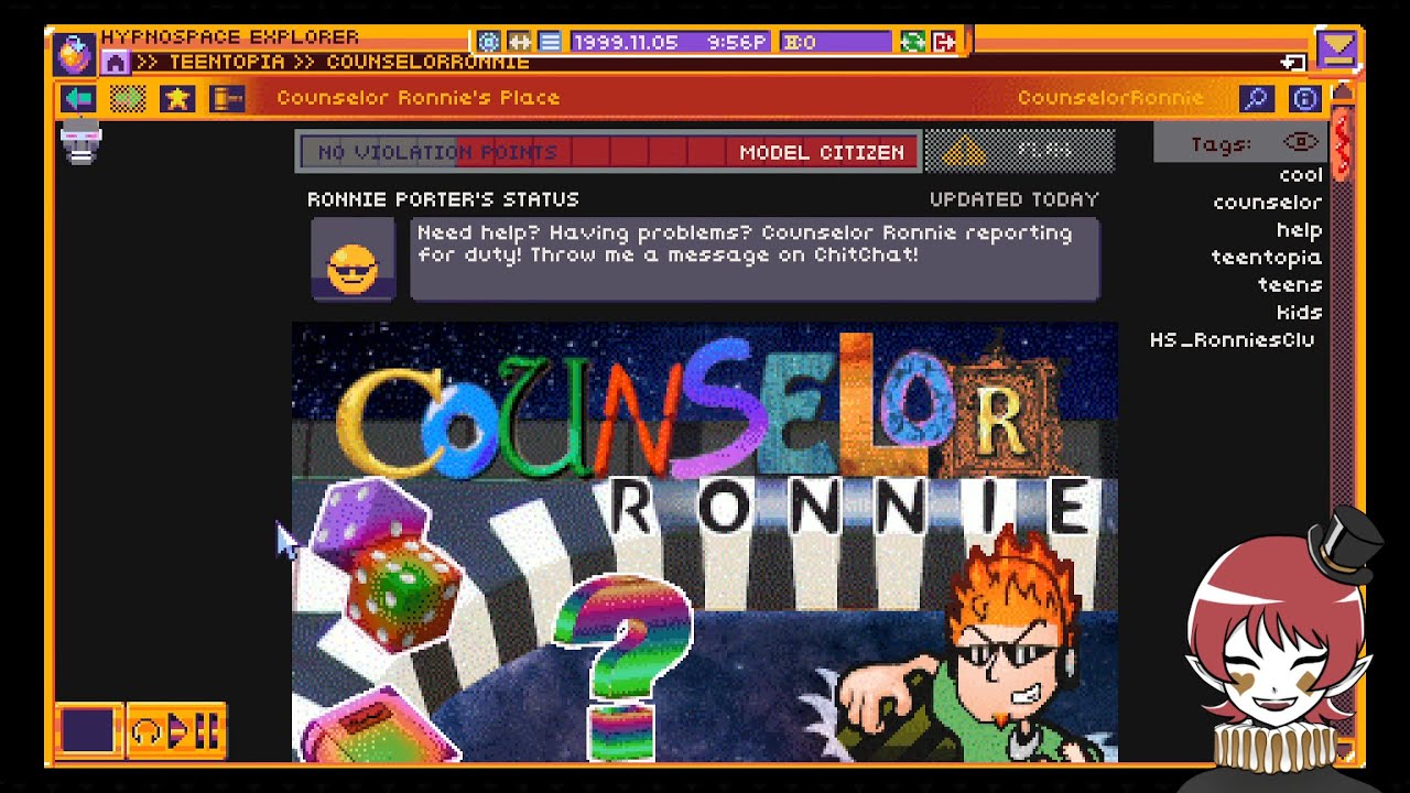 Hypnospace Outlaw (Part 1) - Clownselor Tristi Reporting For Duty. For Duty. Du. Du. Duty.
