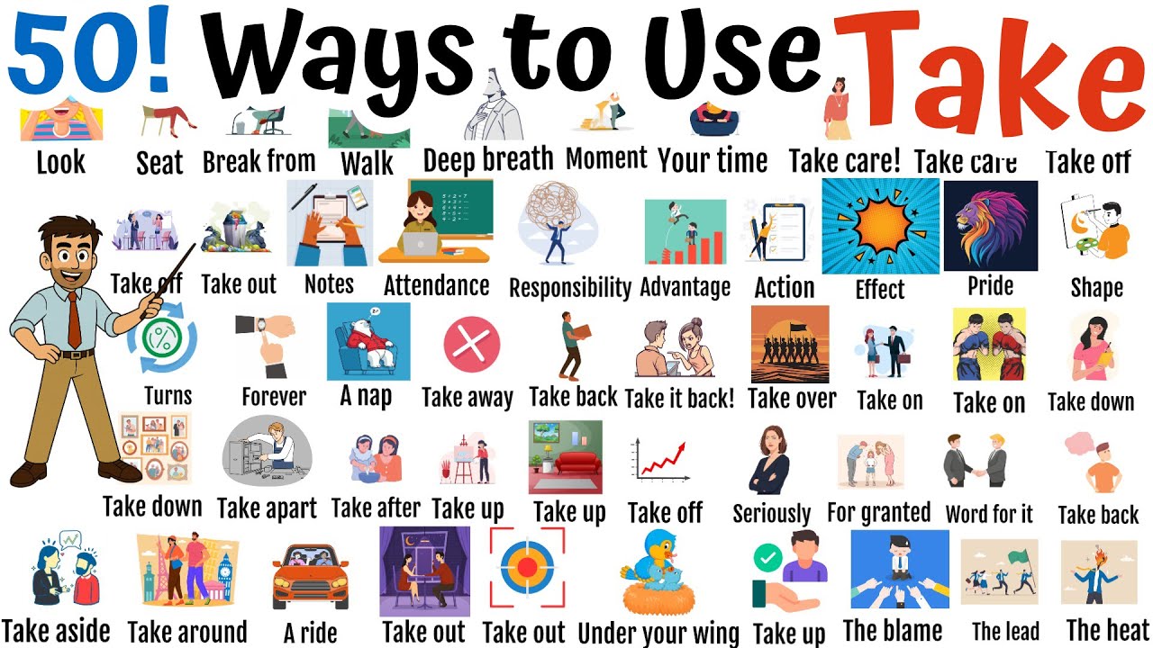 📚 How to Use the Verb Take - 50 Ways!  #englishvocabulary