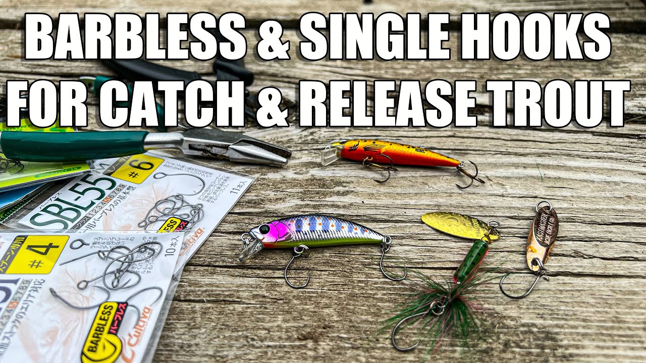 Варианты крючков без бородки и одинарных для ловли форели по принципу «поймай и отпусти»