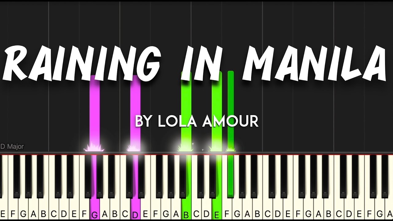 Raining in Manila by Lola Amour piano tutorial synthesia + sheet music (SLOW BALLAD VERSION)