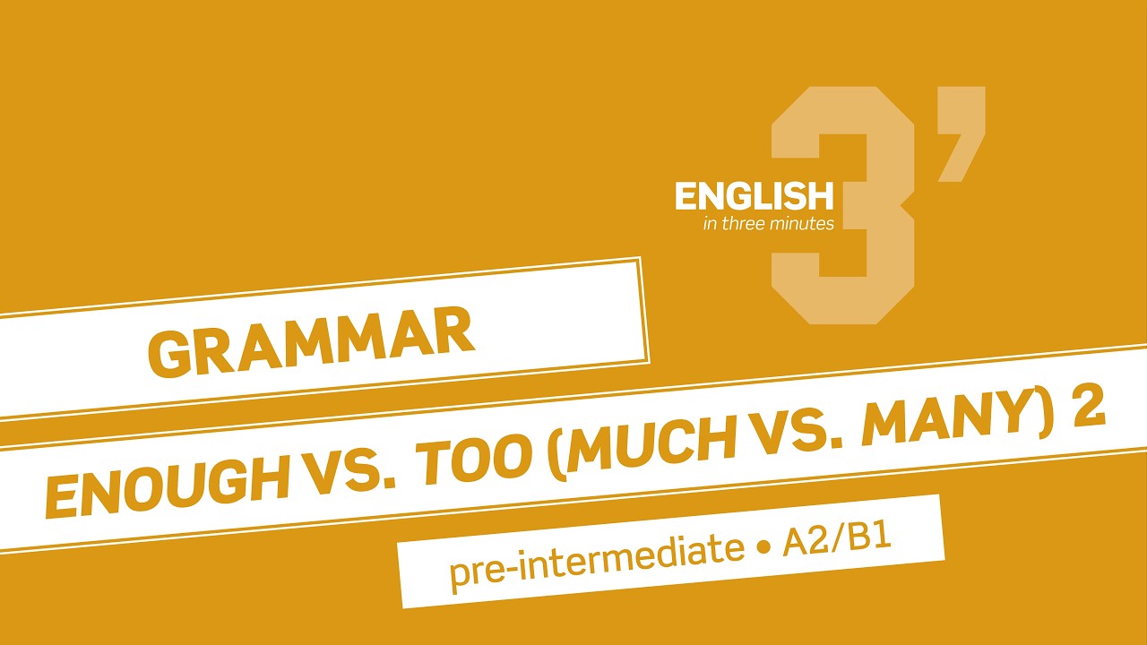 Pre-Intermediate Grammar: ENOUGH vs. TOO (MUCH vs. MANY) 2 (A2/B1)