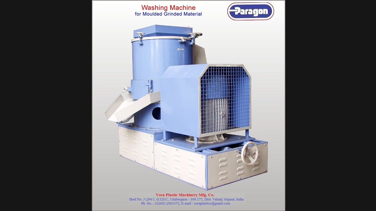 Washing Machine for all kinds of moulded grinding Plastic articles - Paragon