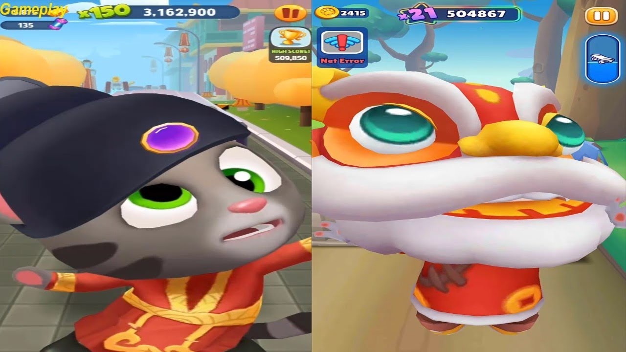 TALKING TOM GOLD RUN Fortune Tom  VS Running Pet: Dec Rooms  Lion Dance Buck Gameplay 2024
