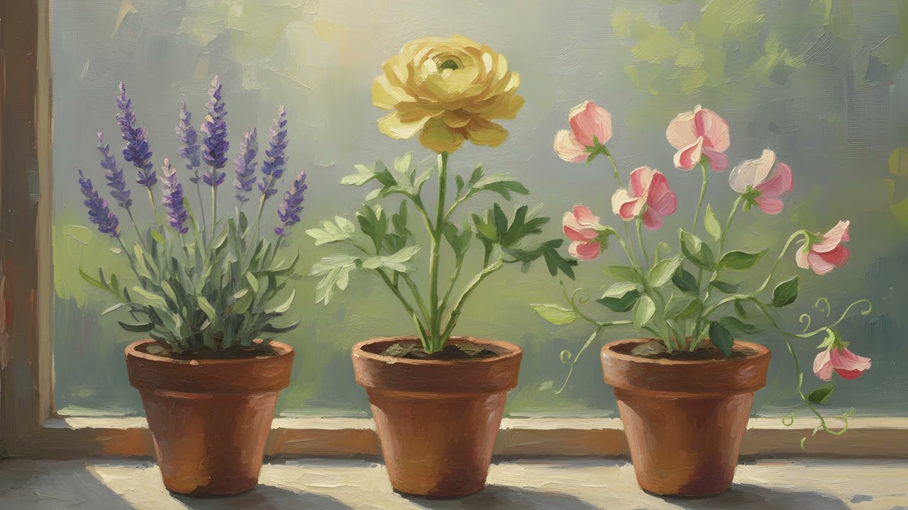 Countryside Flowers UHD TV Art Silent Screensaver TV Wallpaper l 2 Hours TV Art |  Oil Painting