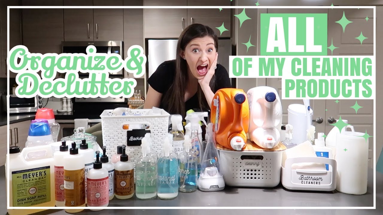 ORGANIZE AND DECLUTTER MY CLEANING PRODUCTS // Going Through All Of My Cleaning Supplies