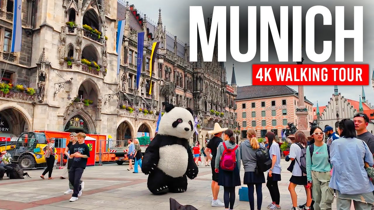 МИЮНХЕН, Германия 🇩🇪 4K пешая прогулка | Мариенплац, BMW Welt и достопримечательности города