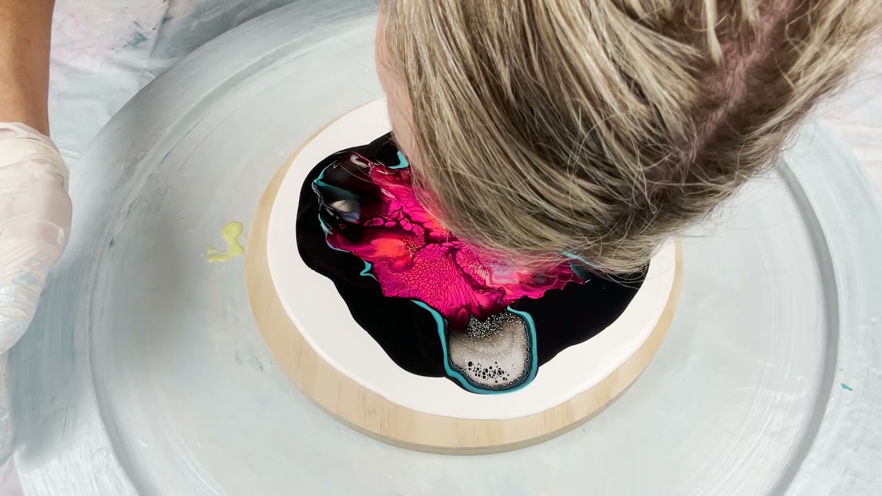 222. Sheleeart Australian Fluid Artist - 'Sound On Tutorial' Thin V Thick Paints when Blooming