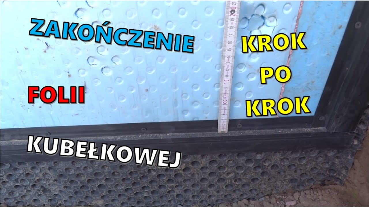 Montaż listwy systemowej do zakończenia folii kubełkowej.
