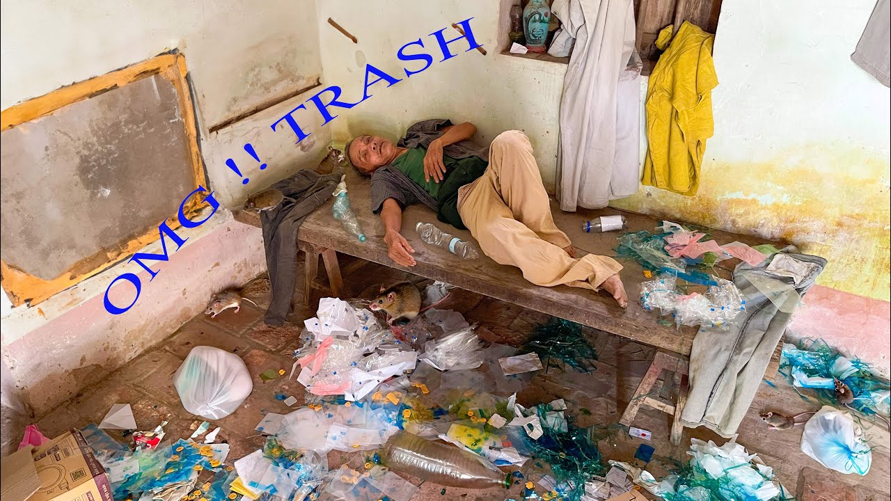 A House Full Trash In 15 Years| Help A Old Man With Disabled Leg Clean Up| Amazing Transformation!!!