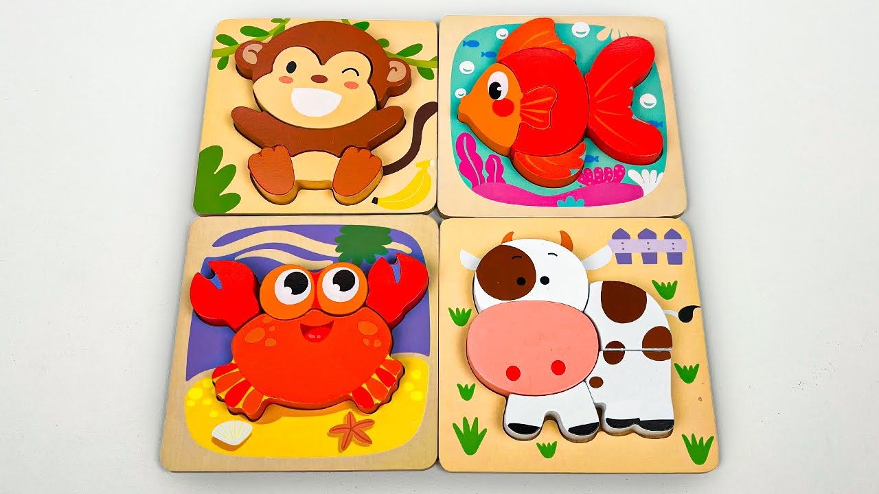 Best Learn Shapes with Animals Shape Matching Puzzle | Preschool Toddler Learning Kids Toy Video