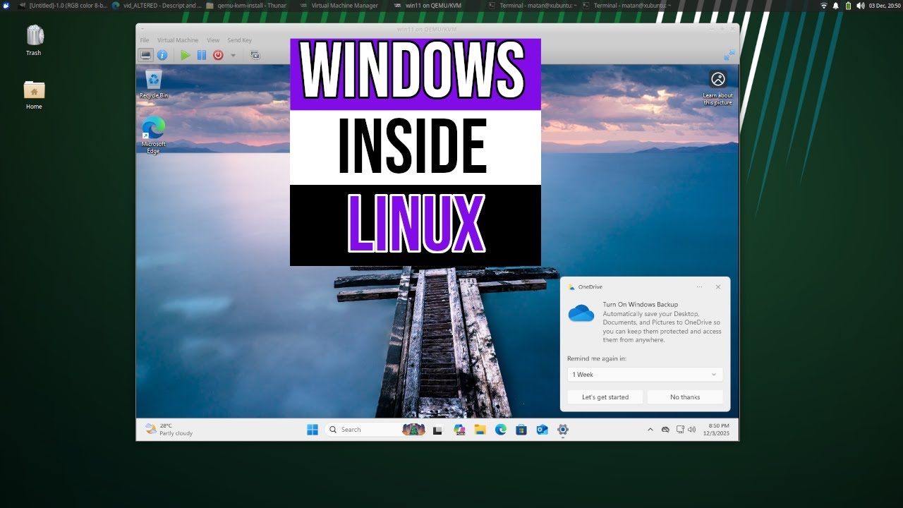 How to Install Qemu/KVM in Ubuntu Linux and Install a Windows 11 Virtual Machine