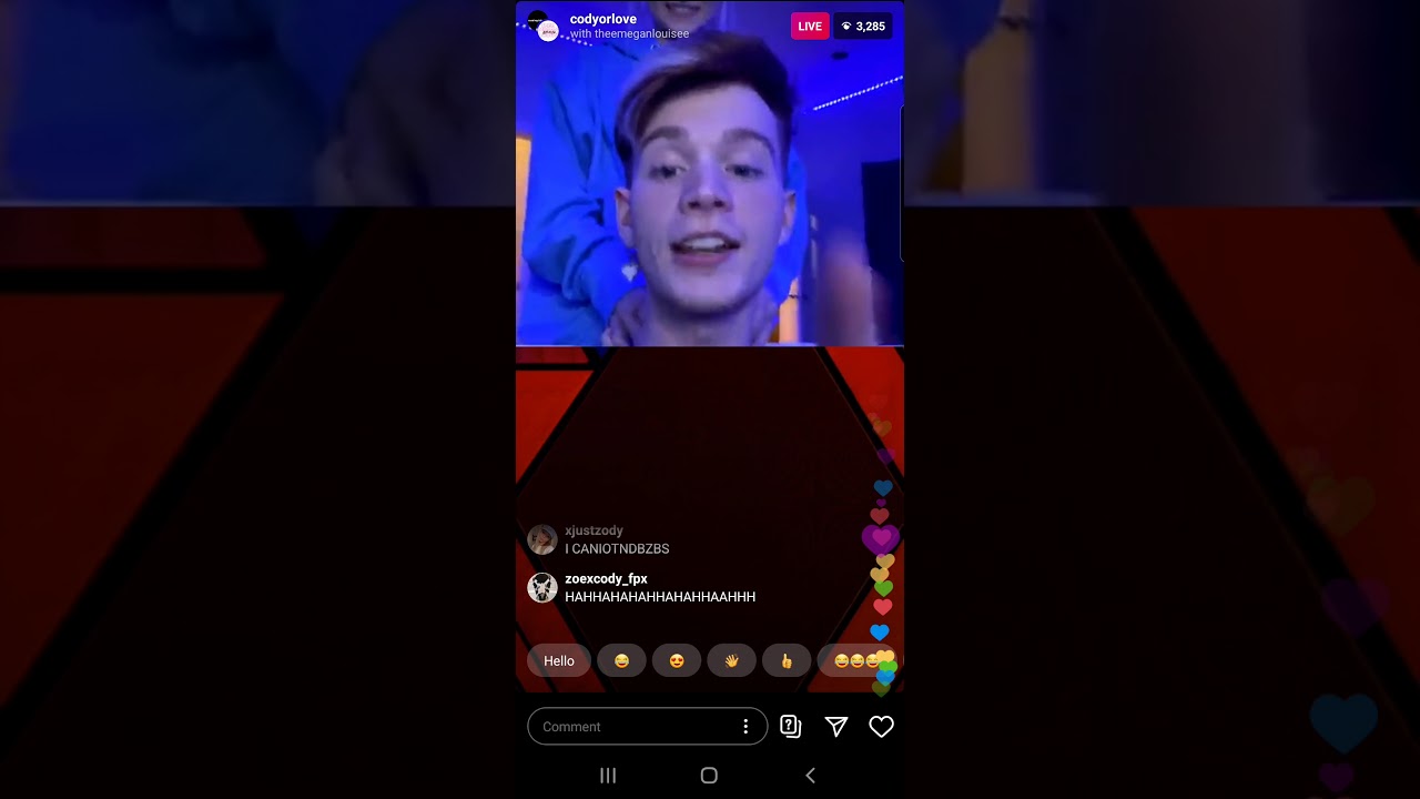 Cody Orlove Instagram Live With Theemeganlouisee FUNNY AF😂