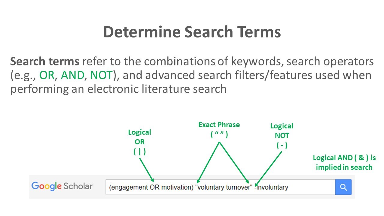 Conducting a Literature Search