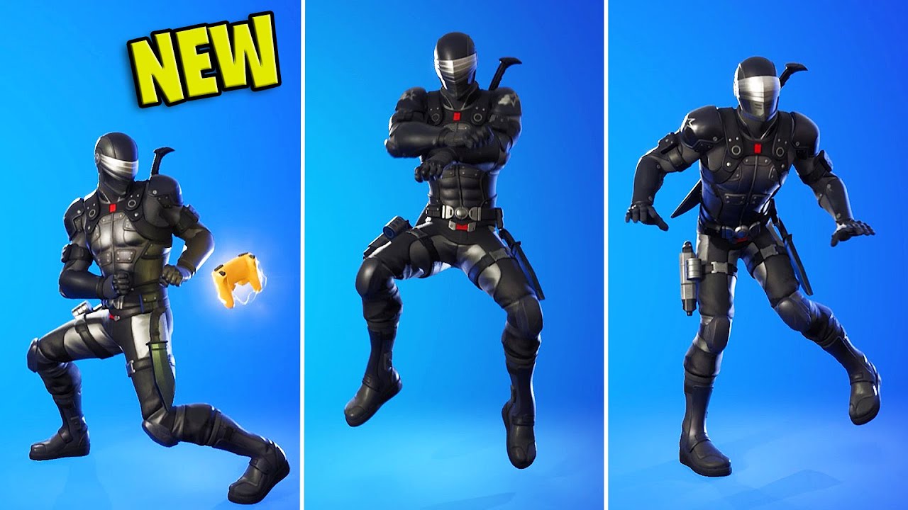 SNAKE EYES Skin with Best Fortnite Dances & Emotes! (Gangnam Style, Controller Crew)