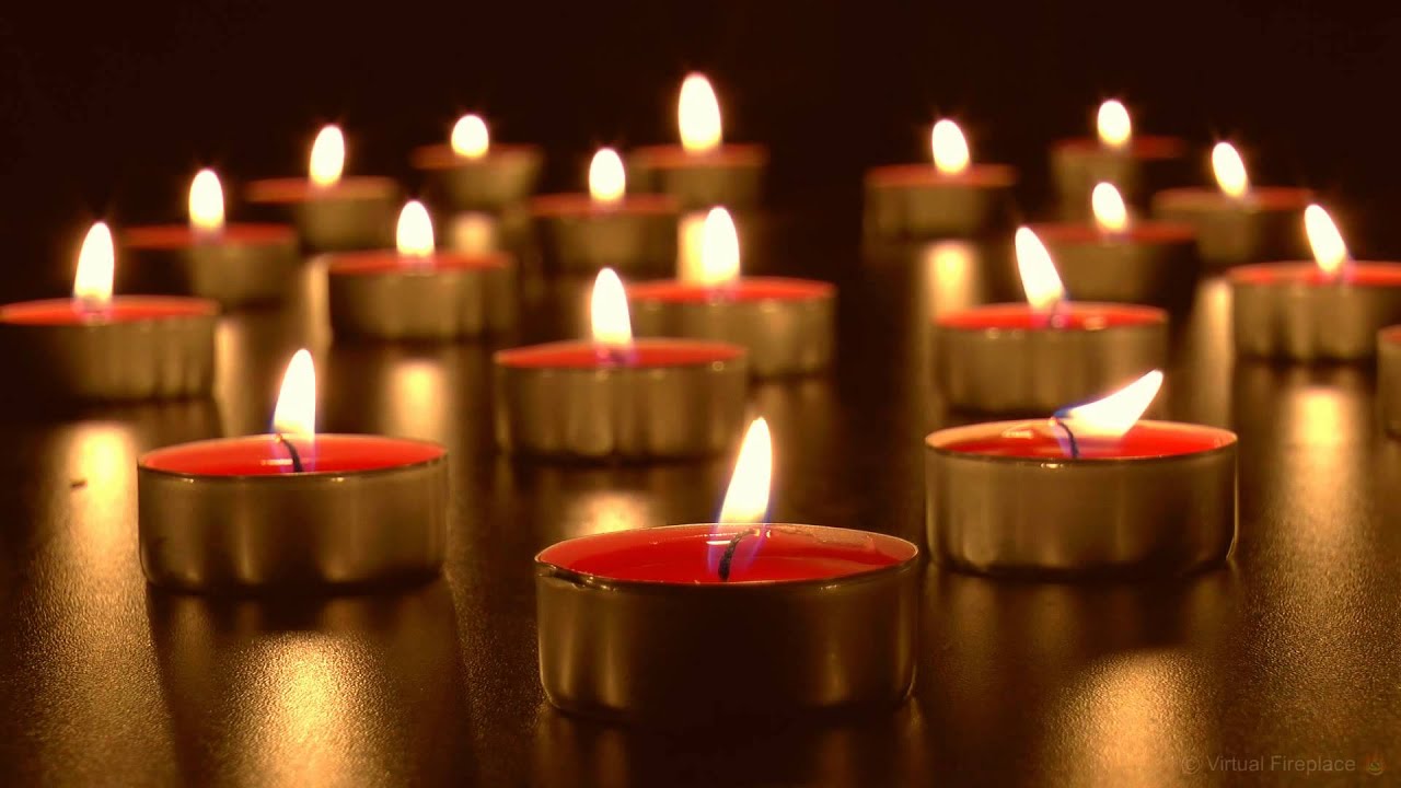 🕯Virtual Candles: Relaxing Burning Tealights with Soothing Wind Chimes (HD)