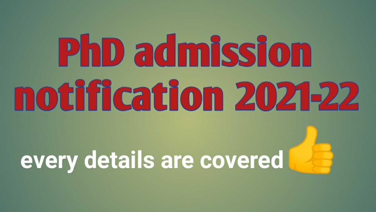 phd admission notification 2021-22//