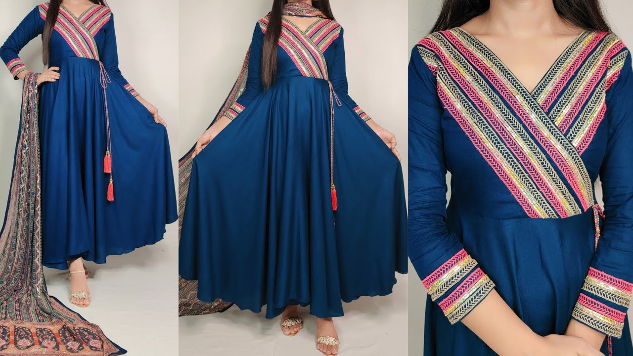 Stylish umbrella frock design cutting and stitching/ long dress/ long frock / party wear dress