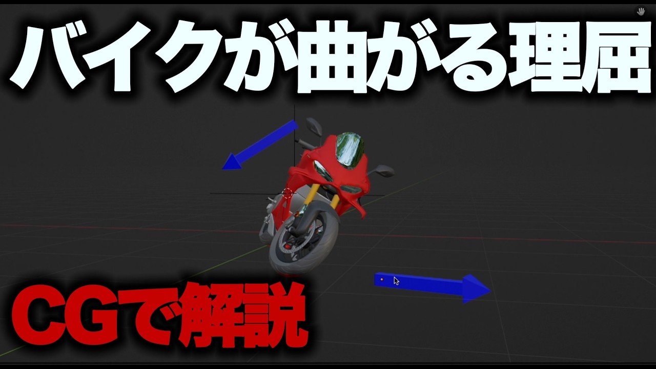 【衝撃の真実】バイクは「寝かせて」曲がるのではない？CGで解明する旋回の正体 【MotoVlog#298】