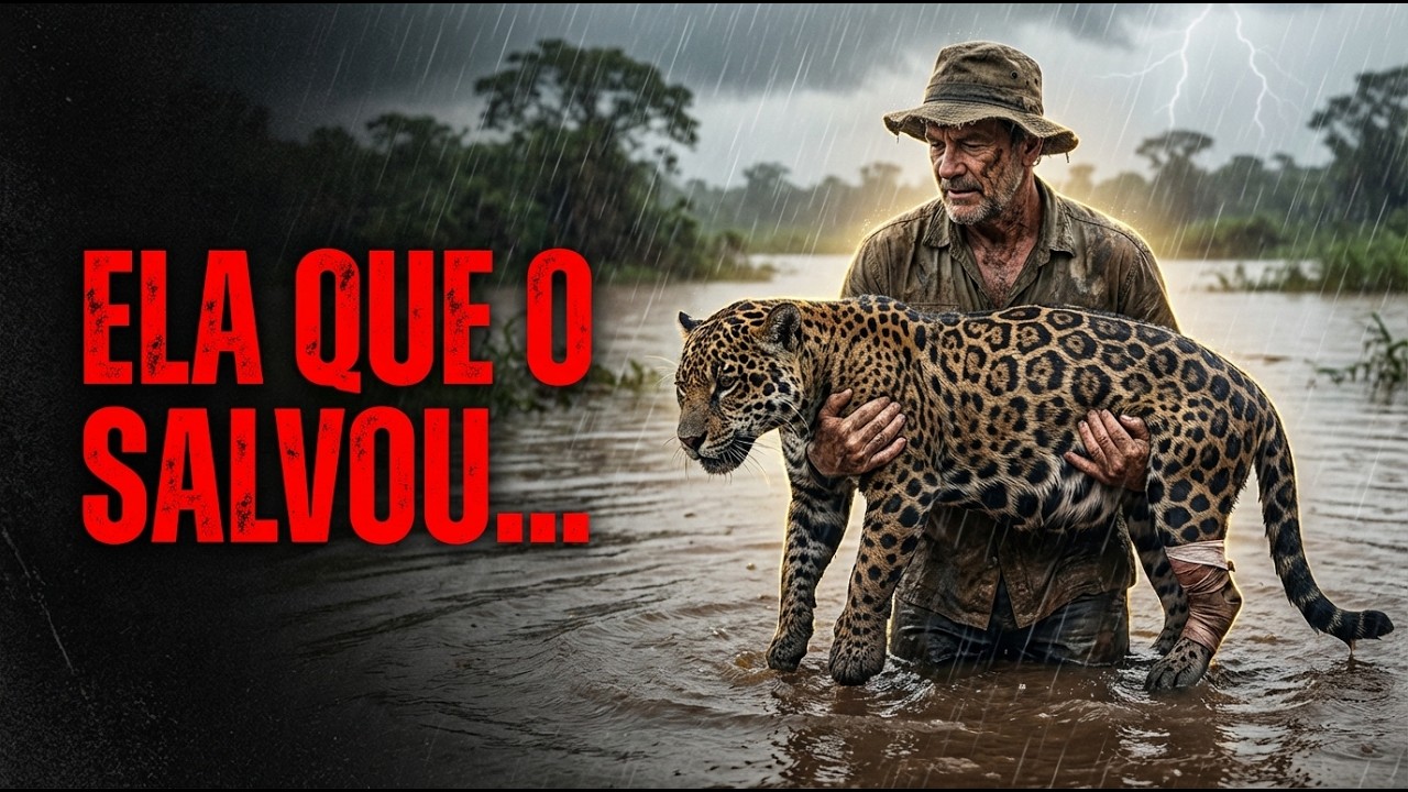 Fazendeiro arrisca TUDO pra salvar ONÇA GRÁVIDA na enchente… sem saber o que ela faria por ele...