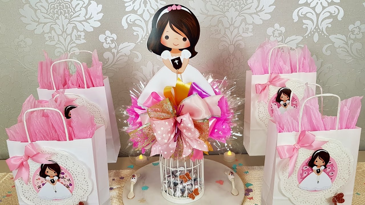 Centro De Mesa Y Dulceros Para Comunión/ Centerpiece and sweets for communion🥰