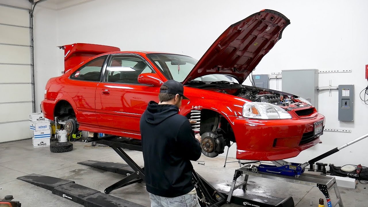 My $1500 Honda Civic Looks...Awesome? | Wheel & Coilover Install