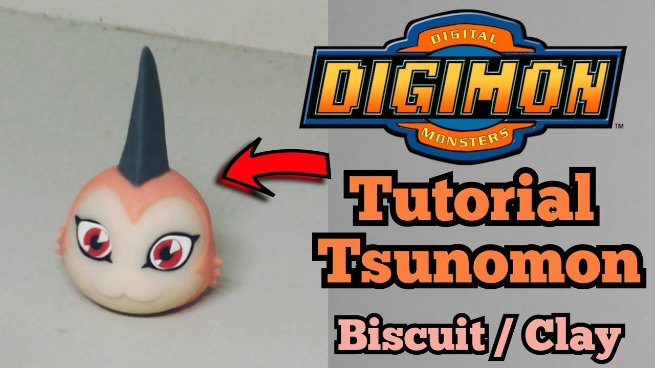 Tutorial digimon Tsunomon em biscuit porcelana fria polymer clay