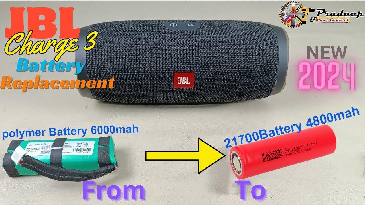 JBL Charge 3 Battery Replacement (from Lithium Polymer 6000mah to Lithium Ion 4800mah) By PMG Hindi