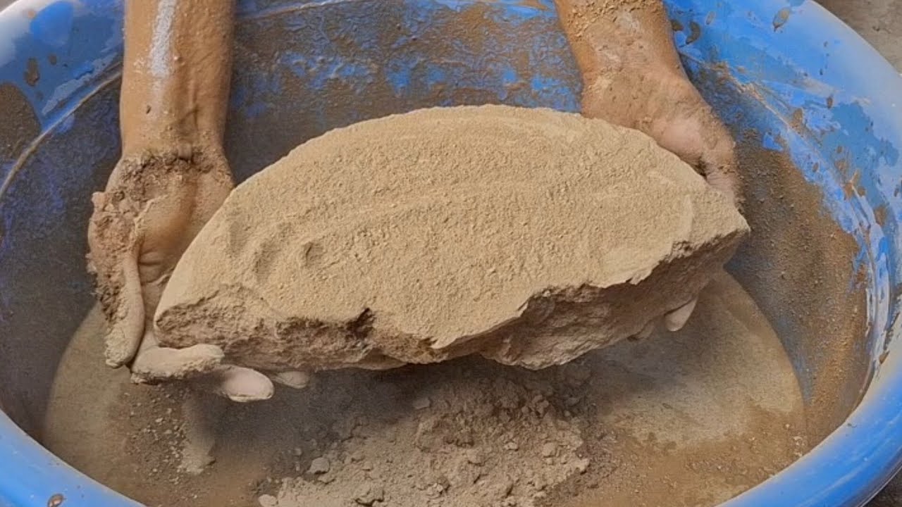 Natural Mud Little Wet Chunks Paste On Dry Crumbling 