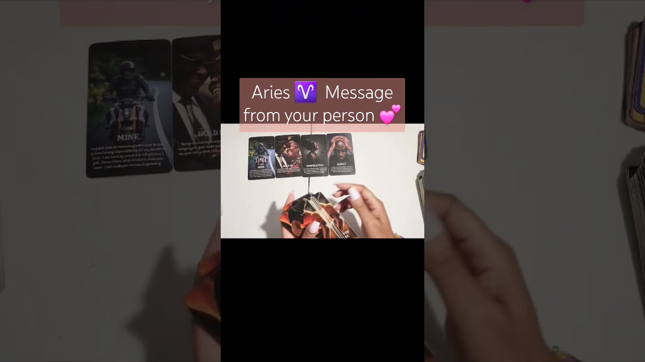 Aries ♈️  Message from your person 💕 #ariessoulmate #arieshoroscope #tarot #ariestarot #shorts