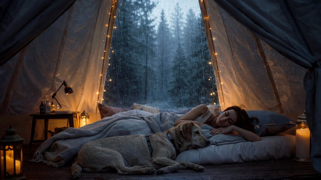 Cozy Tent Camping in Heavy Rain ‼️ Deep Sleep Rain Sounds 🌧️